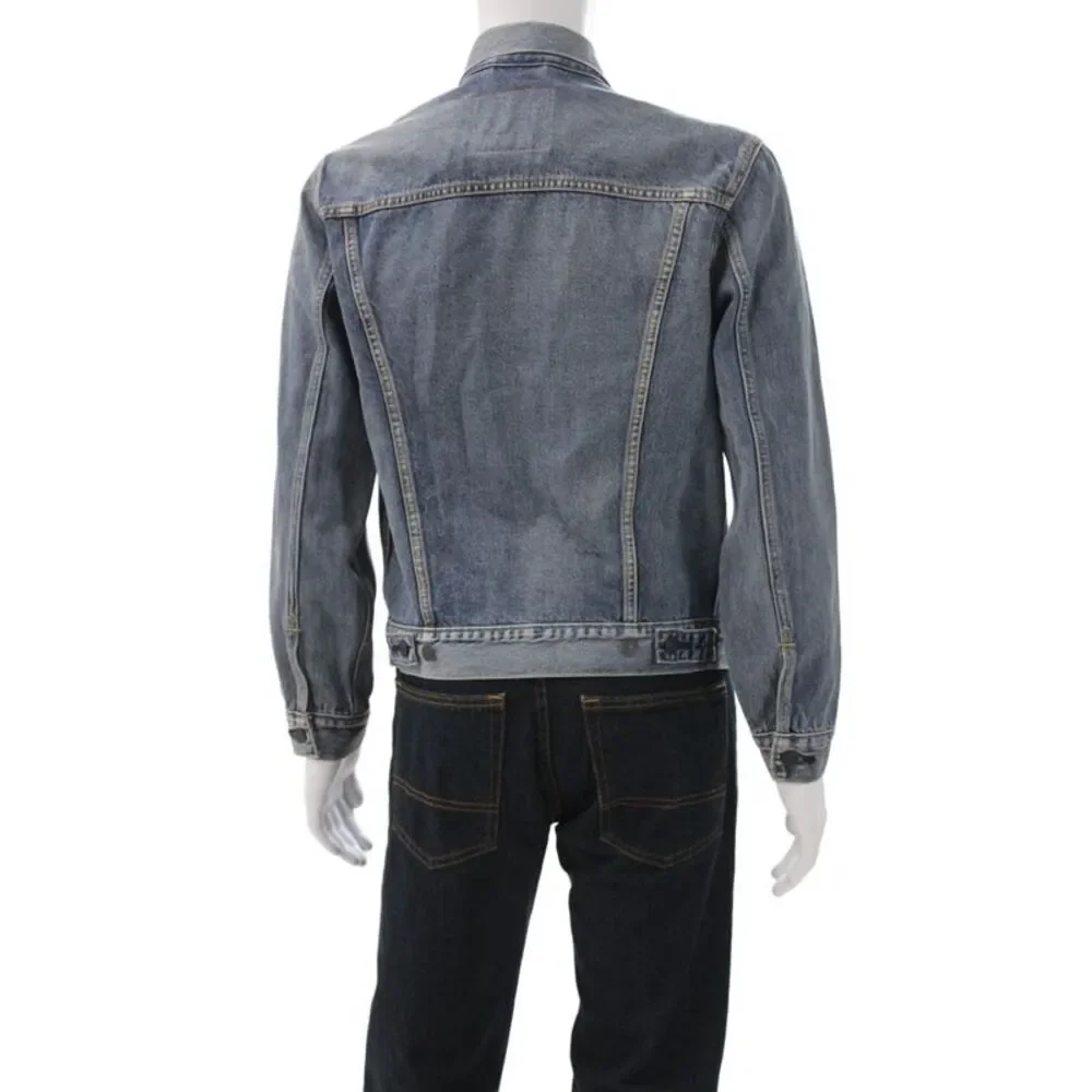 Levi Strauss & Co Mens Denim Jacket Blue Cotton Button Solid Fall Size S
